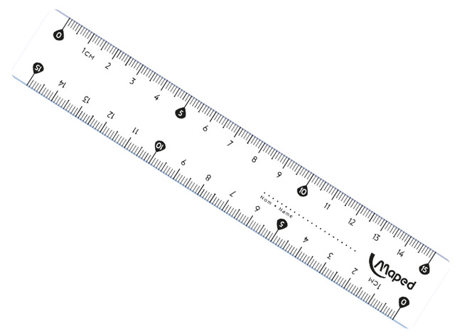 Latten - meetlat - Maped Classic - kunststof - 15 cm - set van 25