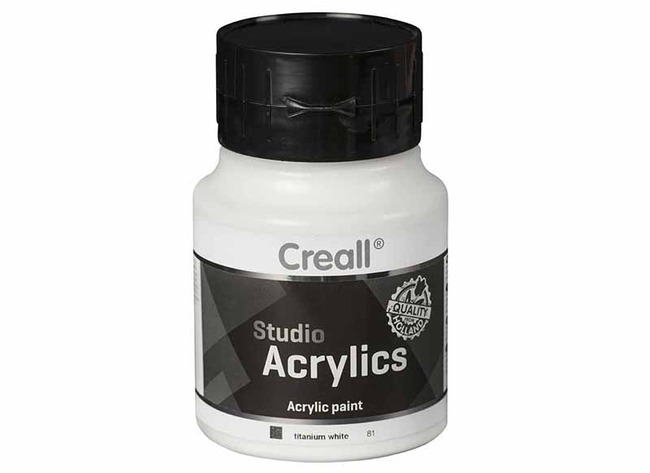 Verf - acrylverf - Creall Studio Acrylics - 500 ml - wit - per stuk