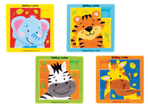 Cadeautje - schuifpuzzels dieren - set van 5 assorti