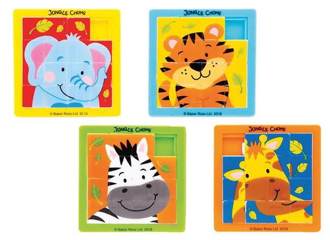 Cadeautje - schuifpuzzels dieren - set van 5 assorti