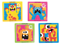Cadeautje - schuifpuzzels monster - set van 6 assorti