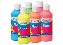 Verf - plakkaatverf - Creall Fluor - fluo - 6 x 250 ml - set van 6 assorti