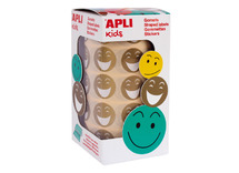 Stickers - Apli Kids - smileys - waardering - 4 motieven - goud - set van 1080 assorti