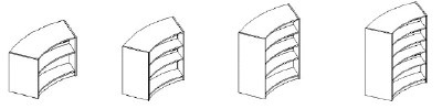 AMOIRE RONDO 1/8 DE CERCLE, HAUTEUR 78 CM