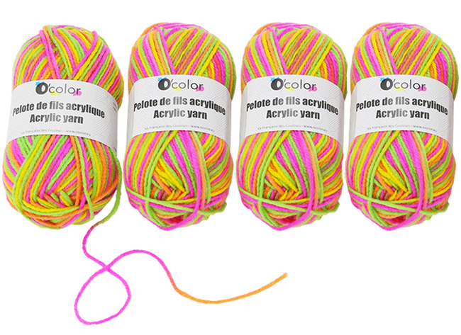 DRAAD - REGENBOOGWOL 50 G - SET VAN 4