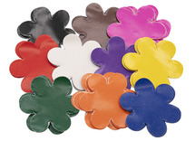 Plakfiguren - gegomd - bloem - gekleurd - set van 200