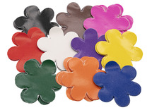 Plakfiguren - Jumbo - gegomd - bloem - gekleurd - set van 200