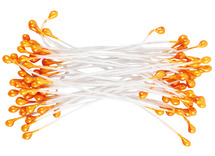 Bloemmeeldraden - metallic oranje - set van 100