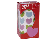Stickers - Apli Kids - hart - pastelkleuren - per stuk