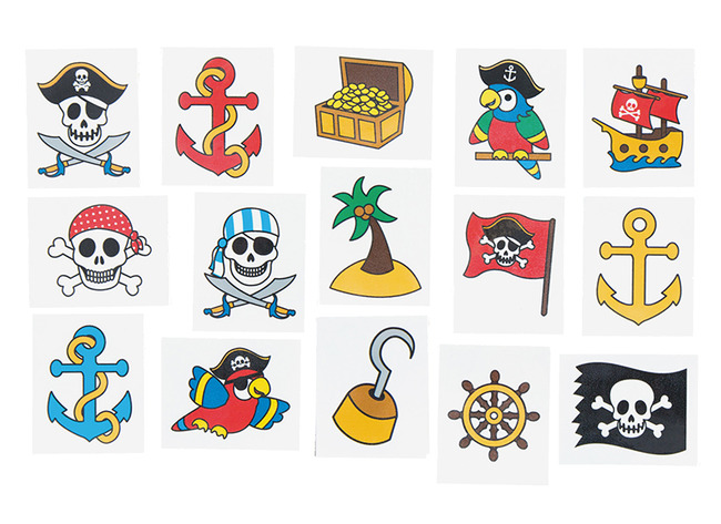 Cadeautje - tattoos piraten - set van 24 assorti