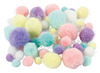 Decoratie - pompons - gekleurd - pastel - 1,5 tot 4 cm diameter - set van 400 g assorti