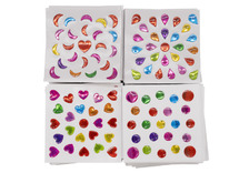 Stickers - hart, druppel, cirkel, maan - gekleurd - set van 2400 stickers