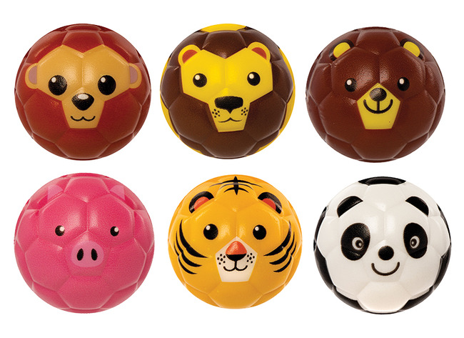 Cadeautje - squeezy ballen - stuiterbal - dieren - set van 6 assorti