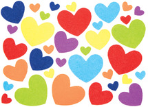 VILT - REGENBOOG - HARTJES STICKERS - SET VAN 210 ASSORTI