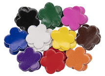 Plakfiguren - gegomd - bloemblad - gekleurd - set van 400