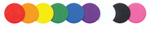 Plakfiguren - gegomd - cirkel - 35 mm - gekleurd - set van 200