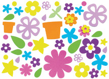 FOAM - STICKERS - BLOEMENTUIN - SET VAN 200 ASSORTI