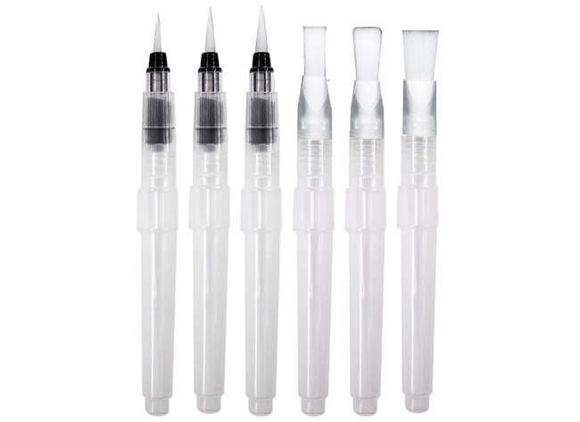 Verf - verfpenselen - hervulbaar - set van 6 assorti