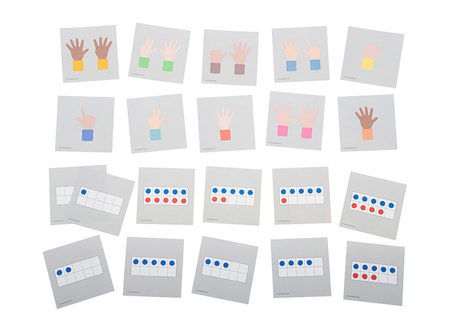 Getalkaarten - tot 10 - wiskunde - karton - set van 55 assorti