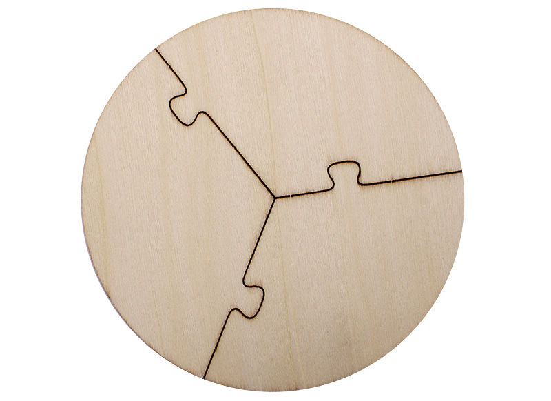 Puzzle - bois - rond 13 cm - set/3