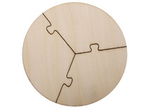 Hout - puzzel - rond - om te decoreren - set van 3