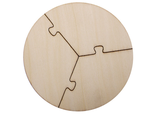 Puzzle - Bois - Rond 13 Cm - Set/3