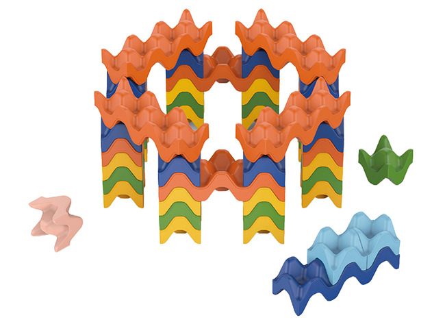 Stapelblokken - eierdoos - eco - set van 90