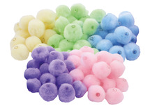 Kralen - rijgkralen - pompons - pastel - set van 100 assorti