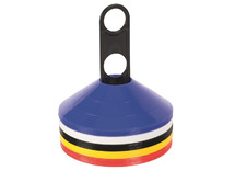 Trainingshoedjes - Megaform - balanceren - parcours - kegel - markeerschijven - met standaard - set van 50 assorti