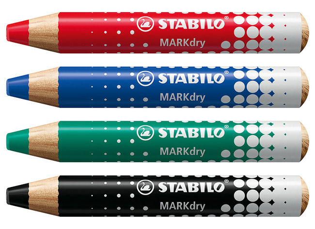 Potloden - waspotloden - Stabilo MARKdry - bordpakket - met slijper en microvezeldoekje - per set