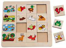 Puzzel - sorteerpuzzel - Beleduc - omgeving - 12 stukjes - hout - per stuk