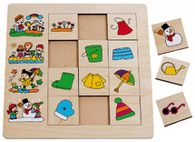 Puzzel - sorteerpuzzel - Beleduc - jaargetijden - 12 stukjes - hout - per stuk