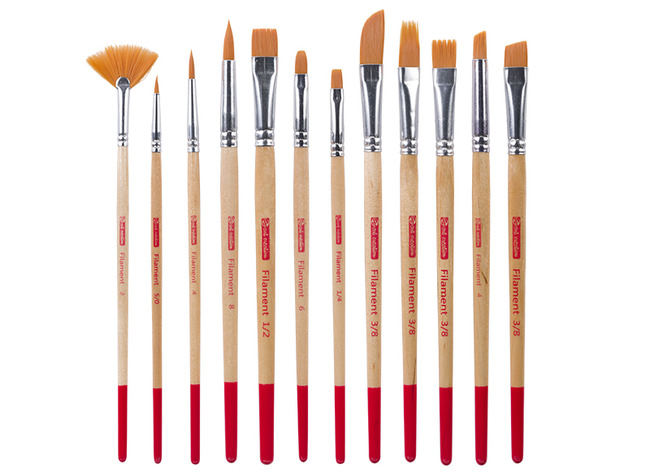 Penselen - Talens - verschillende vormen - polyester - set van 12 assorti