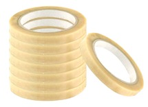 Kleefband - 1,9 cm x 66 m - transparant - set van 8