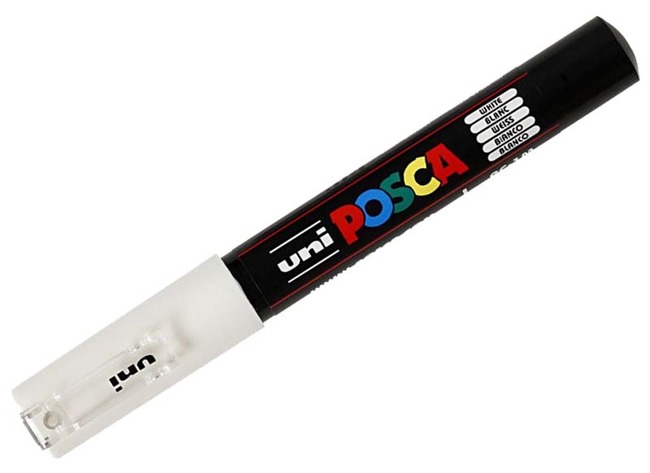 Stiften - verfstiften - Posca PC1MC - wit - per stuk