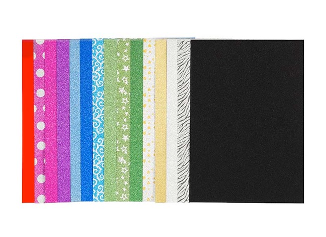 Knutselpapier - glitterpapier - A4 - 150 g - set van 30 assorti