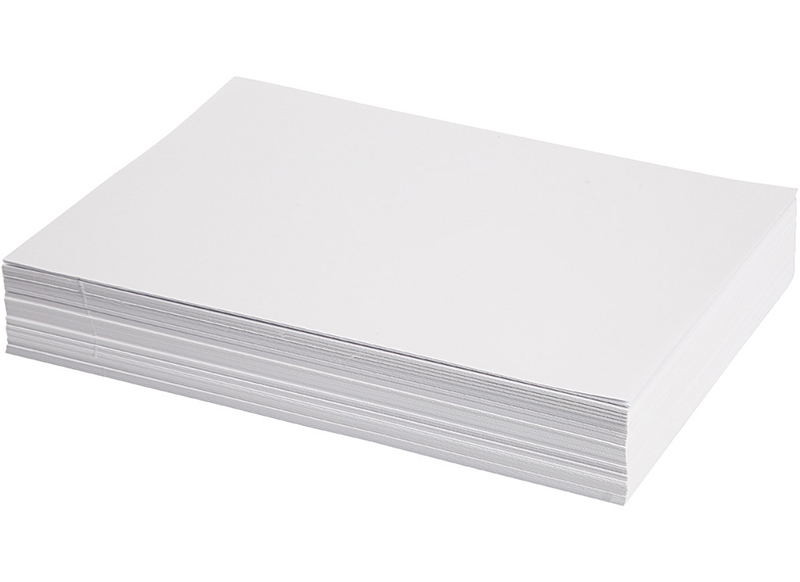 Papier Bristol encollé sur carton 130gr. Blanc lisse 20x30 - Coop Zone