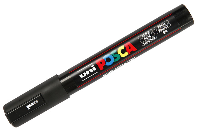 Stiften - verfstiften - Posca PC5M - zwart - per stuk
