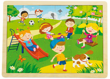 Themapuzzel - seizoenen - lente - 24 stukjes - hout - per stuk