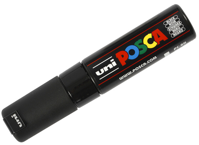 Stiften - verfstiften - Posca PC5K - zwart - per stuk
