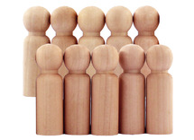 Figuren - hout - pionnen - mensen - set van 10