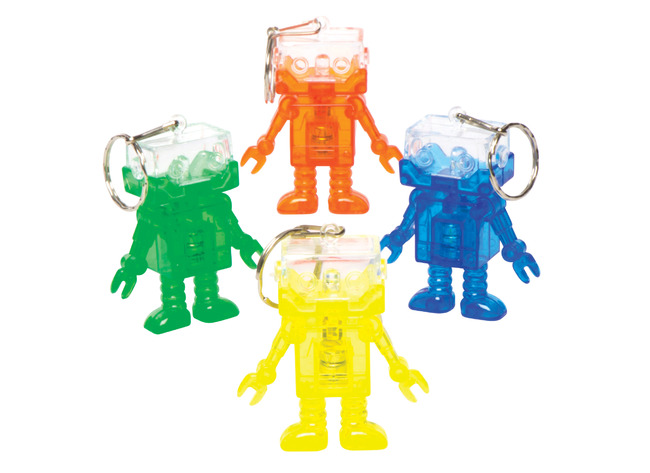 Cadeautje - lichtgevende robotsleutelhangers - set van 5