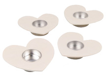 Theelichthouder - hout - hart - set van 4