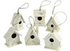 Vogelhuisjes - hout - mini - set van 6 assorti