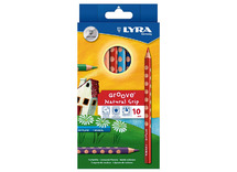 Potloden - kleurpotloden - Lyra Groove - driehoekig - dik - set van 10 assorti