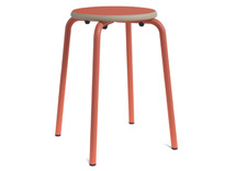Kruk - Unikleur - 35 cm x 35 cm x 46 cm - onderstel rood - zitoppervlak rood - per stuk