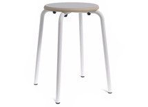 Kruk - Unikleur - 35 cm x 35 cm x 46 cm - onderstel wit - zitoppervlak wit - per stuk