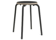 Kruk - Unikleur - 35 cm x 35 cm x 46 cm - onderstel zwart - zitoppervlak zwart - per stuk