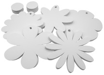 Hangers - karton - bloemen - blanco - set van 100 assorti