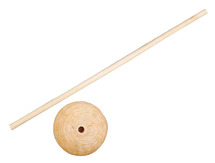Staander - hout - op voet - 6,5 cm diameter - set van 5